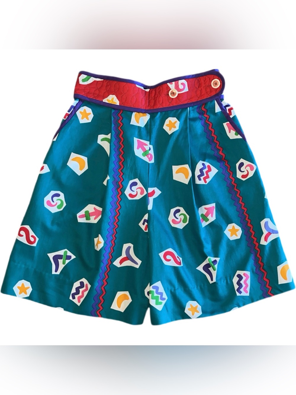 Vintage Jeanne Marc Abstract High Waist Shorts